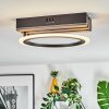 Galen ceiling light LED Wood like finish, black, 1-light source