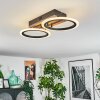 Galen ceiling light LED Wood like finish, black, 1-light source