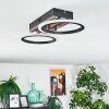 Galen ceiling light LED Wood like finish, black, 1-light source