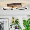 Galen ceiling light LED Wood like finish, black, 1-light source