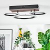 Galen ceiling light LED Wood like finish, black, 1-light source