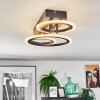 Galen ceiling light LED Wood like finish, black, 1-light source