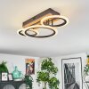 Galen ceiling light LED Wood like finish, black, 1-light source
