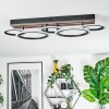 Galen ceiling light LED Wood like finish, black, 1-light source
