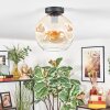 Ripoll ceiling light, globe light Amber, clear, 1-light source