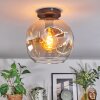 Ripoll ceiling light, globe light Amber, clear, 1-light source