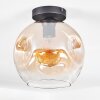 Ripoll ceiling light, globe light Amber, clear, 1-light source