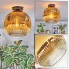 Ripoll ceiling light, globe light gold, clear, 1-light source