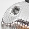 Ripoll ceiling light, globe light chrome, clear, Smoke-coloured, 1-light source