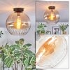 Koyoto ceiling light, globe light 30 cm Amber, clear, 1-light source