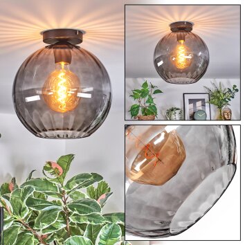 Koyoto ceiling light, globe light 30 cm Smoke-coloured, 1-light source