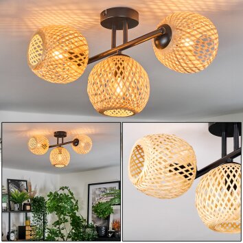 Basto ceiling light, globe light Ecru, 3-light sources