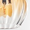 Koyoto ceiling light, globe light Amber, clear, 4-light sources