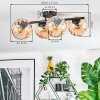 Koyoto ceiling light, globe light Amber, 4-light sources
