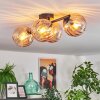 Koyoto ceiling light, globe light Amber, 4-light sources