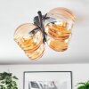 Koyoto ceiling light, globe light Amber, 4-light sources