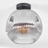 Ripoll ceiling light, globe light clear, Smoke-coloured, 1-light source