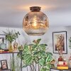 Ripoll ceiling light, globe light clear, Smoke-coloured, 1-light source