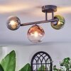 Chehalis ceiling light, globe light blue, green, clear, coppery, 3-light sources