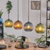 Koyoto hanging light, globe light, pendant light blue, green, coppery, 4-light sources