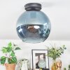 Koyoto ceiling light, globe light 25 cm blue, clear, 1-light source