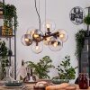 Gastor hanging light, globe light, pendant light Amber, clear, Smoke-coloured, 8-light sources