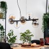 Gastor hanging light, globe light, pendant light Amber, clear, Smoke-coloured, 8-light sources