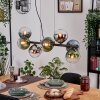 Gastor hanging light, globe light, pendant light blue, chrome, green, clear, Smoke-coloured, 8-light sources
