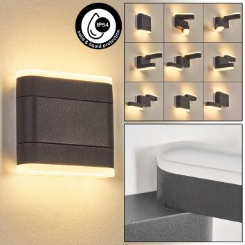 Fanek outdoor wall light, Up & Down Light, wall light LED anthracite, 2-light sources
