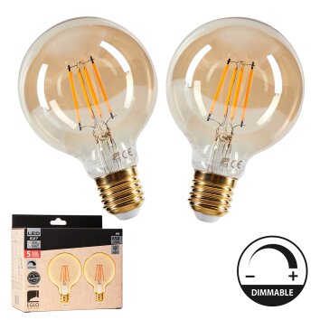 E27 set of 2 LED 6 Watt 2200 Kelvin 650 Lumen