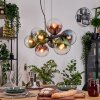 Gastor hanging light, globe light, pendant light blue, green, clear, coppery, 8-light sources