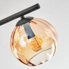 Koyoto ceiling light, globe light Amber, clear, Smoke-coloured, 4-light sources