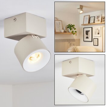 Narel ceiling light LED sand-coloured, 1-light source