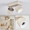 Narel ceiling light LED sand-coloured, 2-light sources
