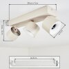 Narel ceiling light LED sand-coloured, 3-light sources