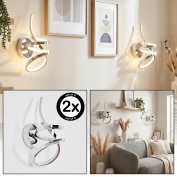 Lunor wall light, wall spotlight LED chrome, 1-light source