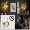 Lunor wall light, wall spotlight LED gold, 1-light source
