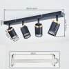 Fenik ceiling light black, 4-light sources