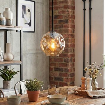 Ripoll hanging light, globe light, pendant light Amber, 1-light source