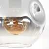 Ripoll ceiling light, globe light clear, Smoke-coloured, 1-light source