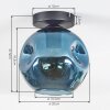 Ripoll ceiling light, globe light blue, 1-light source