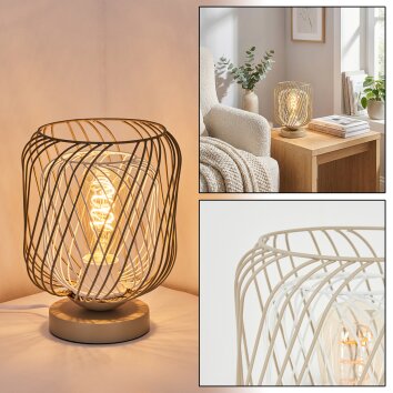 Narla table lamp sand-coloured, white, 1-light source