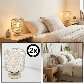 Narla table lamp sand-coloured, white, 1-light source