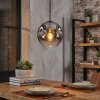 Ripoll hanging light, globe light, pendant light chrome, clear, Smoke-coloured, 1-light source