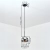 Ripoll hanging light, globe light, pendant light chrome, clear, Smoke-coloured, 1-light source
