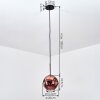 Ripoll hanging light, globe light, pendant light coppery, 1-light source