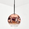 Ripoll hanging light, globe light, pendant light clear, coppery, 1-light source