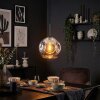 Ripoll hanging light, globe light, pendant light chrome, Smoke-coloured, 1-light source