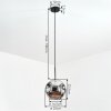 Ripoll hanging light, globe light, pendant light chrome, Smoke-coloured, 1-light source