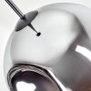 Ripoll hanging light, globe light, pendant light chrome, Smoke-coloured, 1-light source